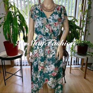 ☀️Club Soda Floral Green Dress S☀️Take 50% OFF